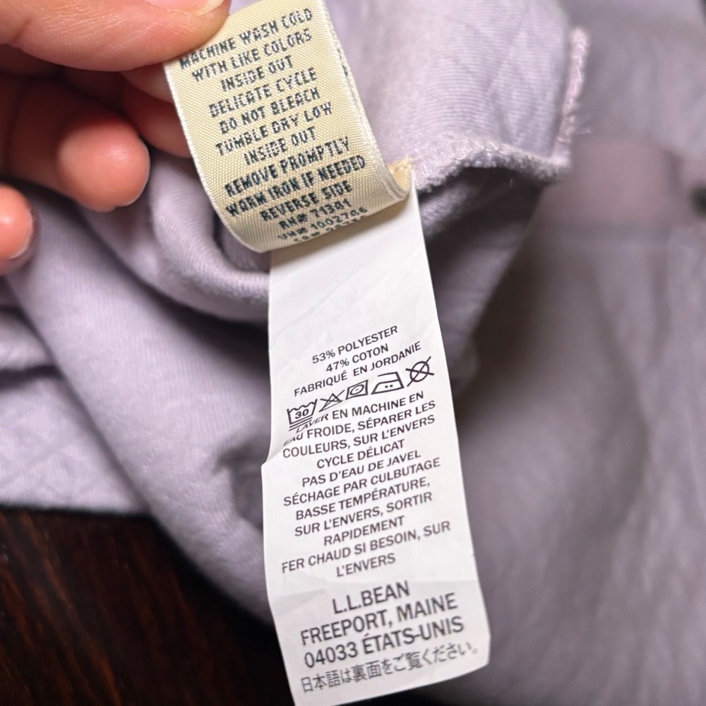 LL Bean Quilted Cowl Neck Pullover Sweatshirt Lavender Purple Sz Large Outdoors - Picture 7 of 11